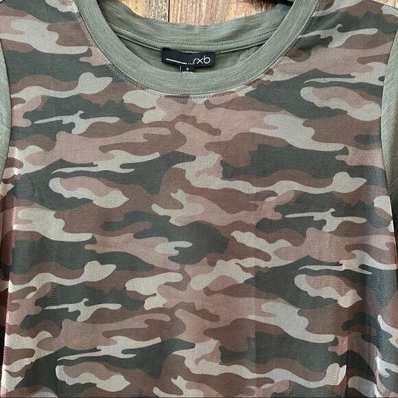 RXB Sz S NWT Khaki Camo Mesh Relaxed Casual T-Shirt - Picture 3 of 7